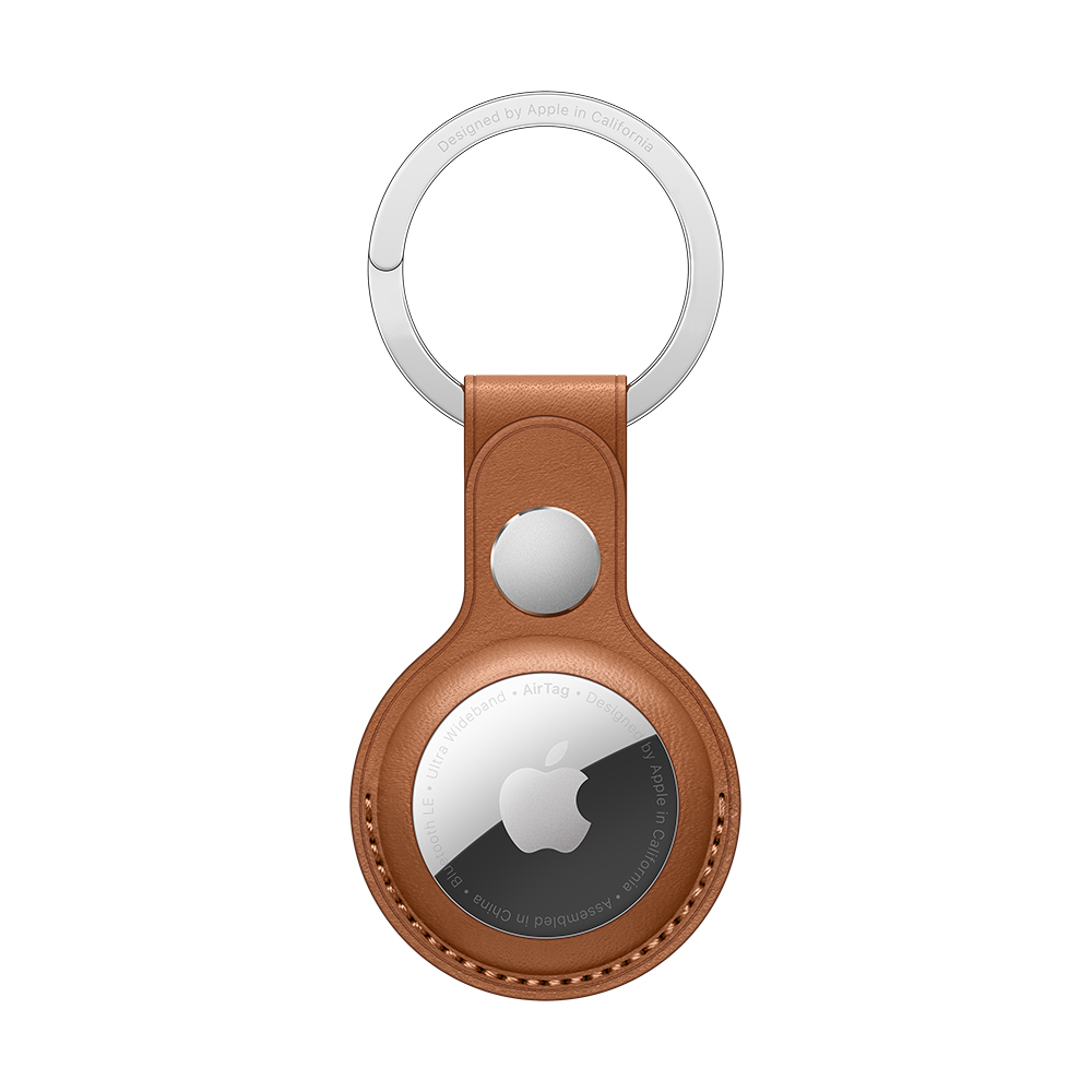 Llavero AirTag Apple Piel Key Ring Marron Caramelo                    