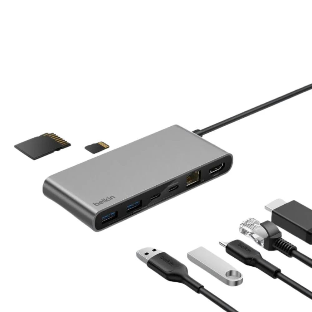 Comprar adaptador belkin avc022fqsgy 8 en 1 usb c ethernet 2 5 gb gris | MacStore Online