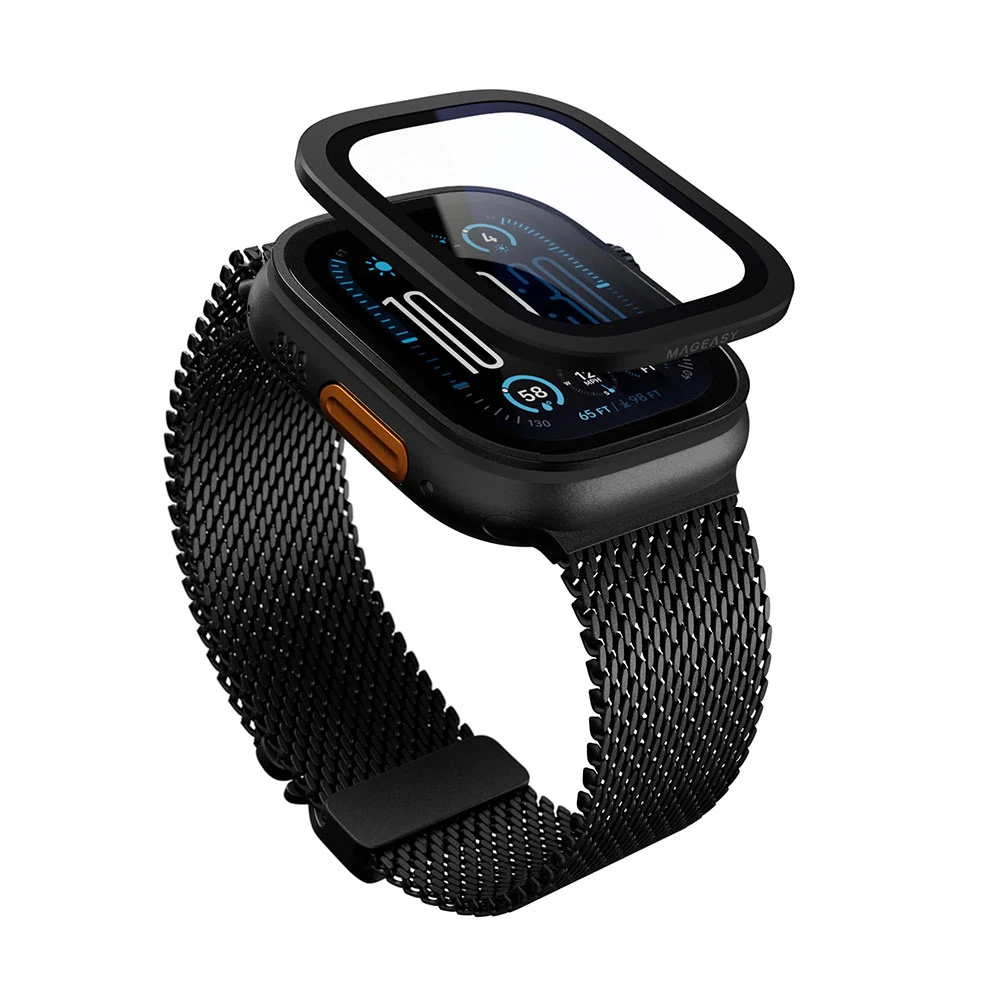 Comprar cristal protector mageasy apple watch ultra 49mm con marco de titanium | MacStore Online