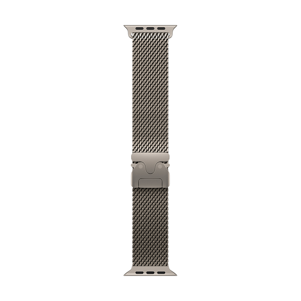 Correa Apple Estilo Milanés Titanio Natural Caja De 49 mm M           