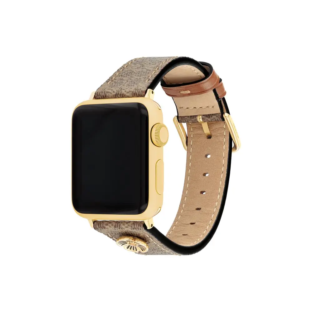 Comprar correa coach 14700235 apple watch 42 41 40 mm piel beige | MacStore Online