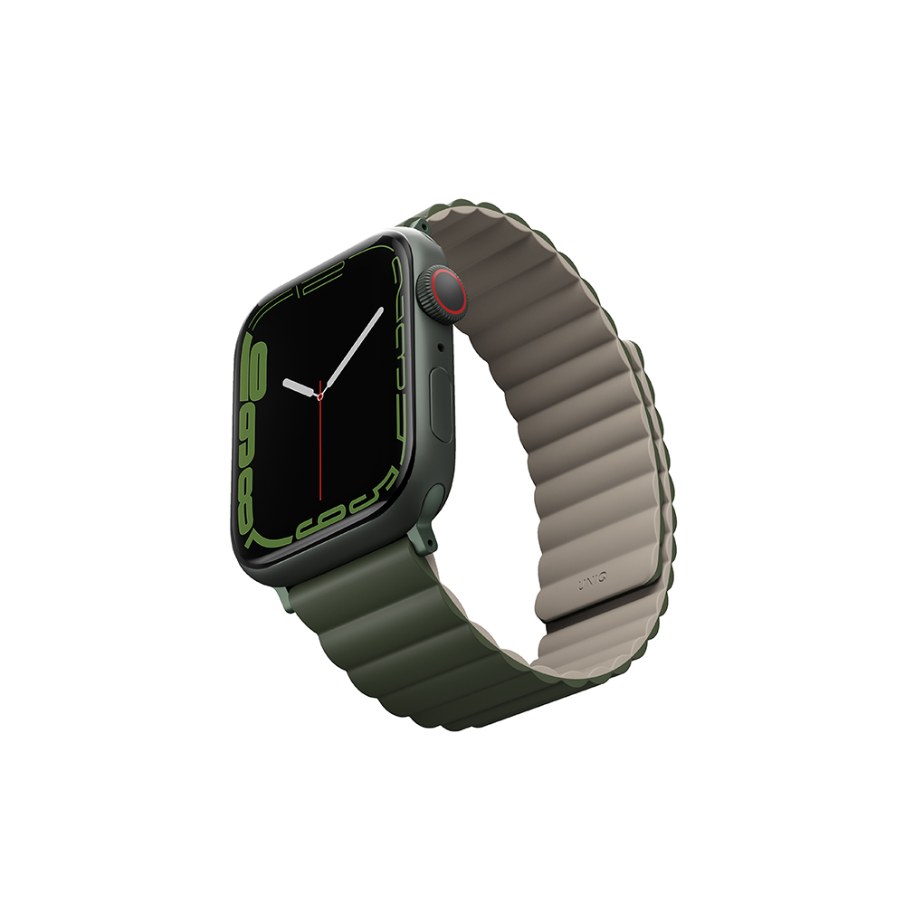 Correa Uniq Revix Apple Watch 49-46-45-44mm Magnetica Verde-Gris      