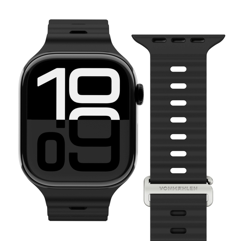 Comprar correa vonmahlen deportiva apple watch 49 46 45 mm silicon negro | MacStore Online