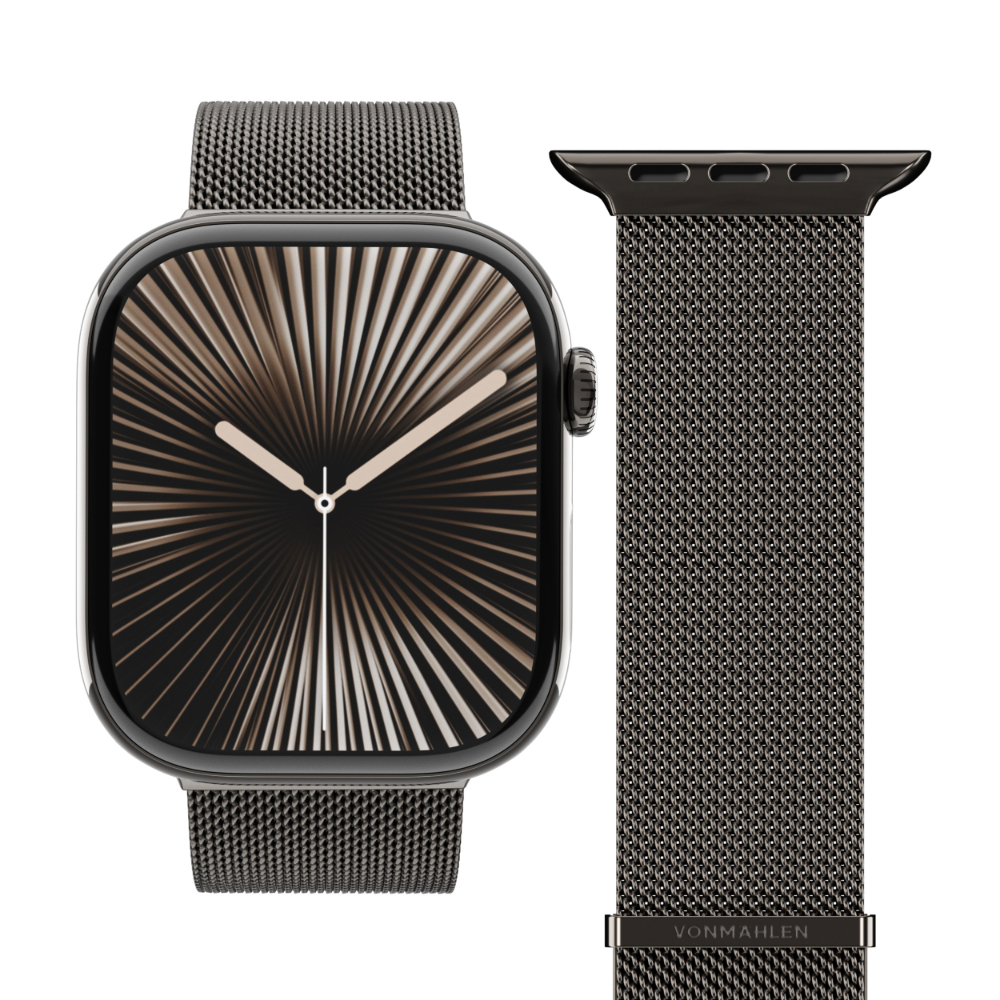 Correa Vonmahlen Acero Apple Watch 49 - 46 - 45 mm Milanes Granito    