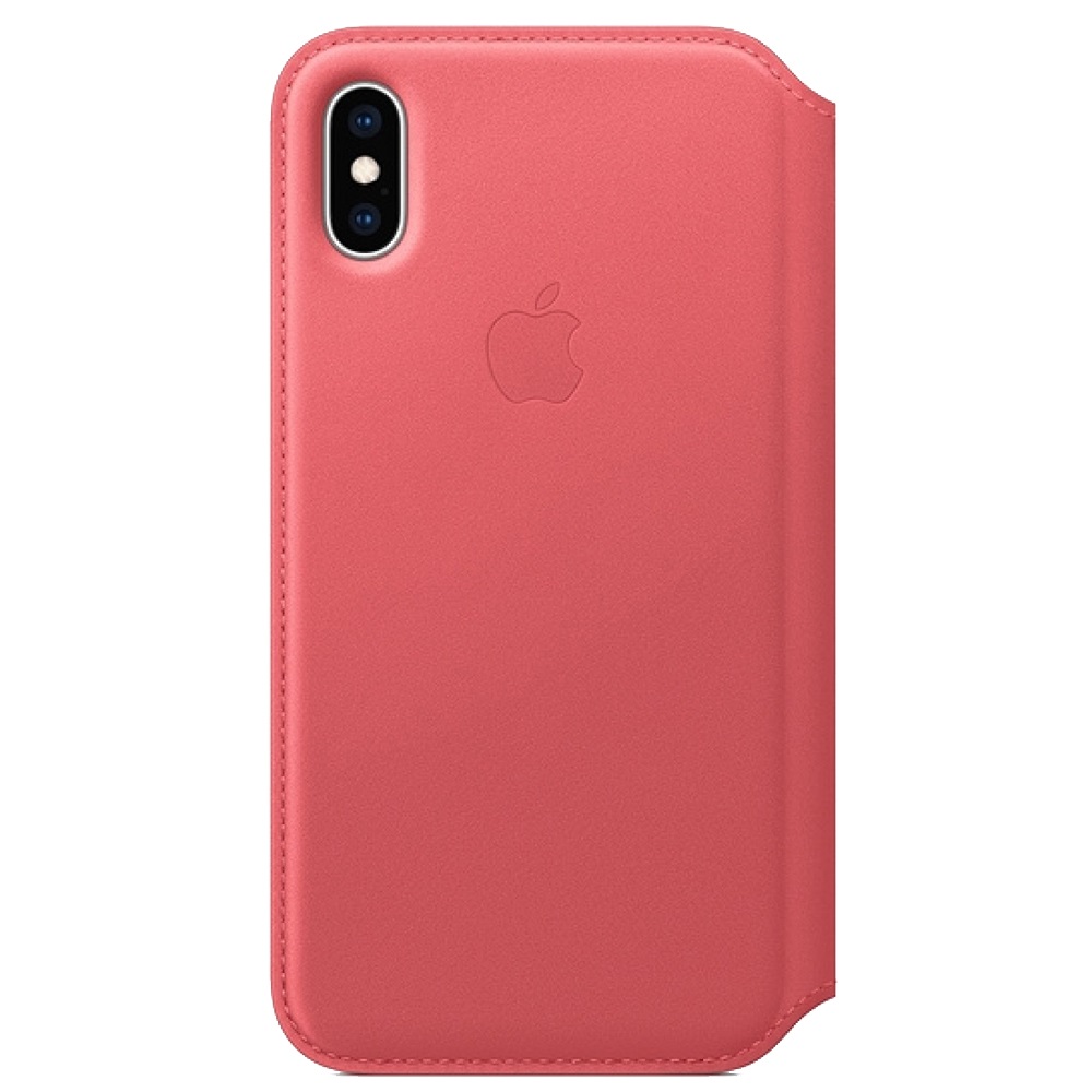 Funda Apple iPhone X-XS Piel Folio Rosa Peonia                        