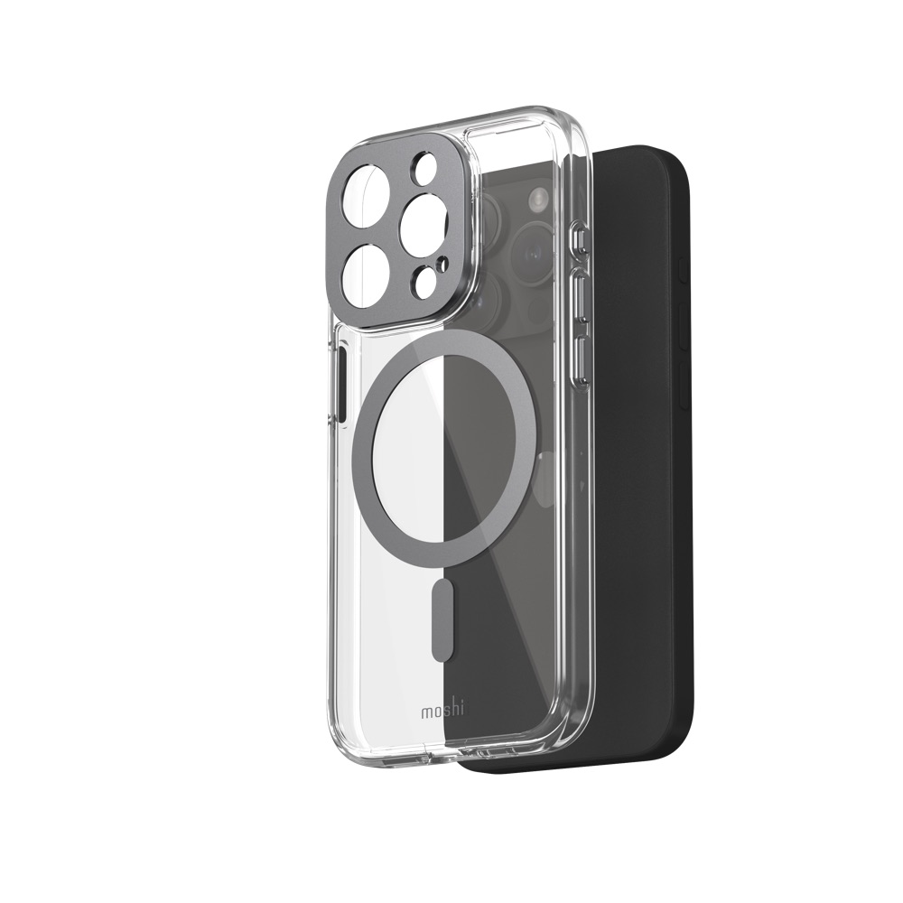 Funda Moshi iGlaze iPhone 15 Pro MagSafe Gris Oscuro                  