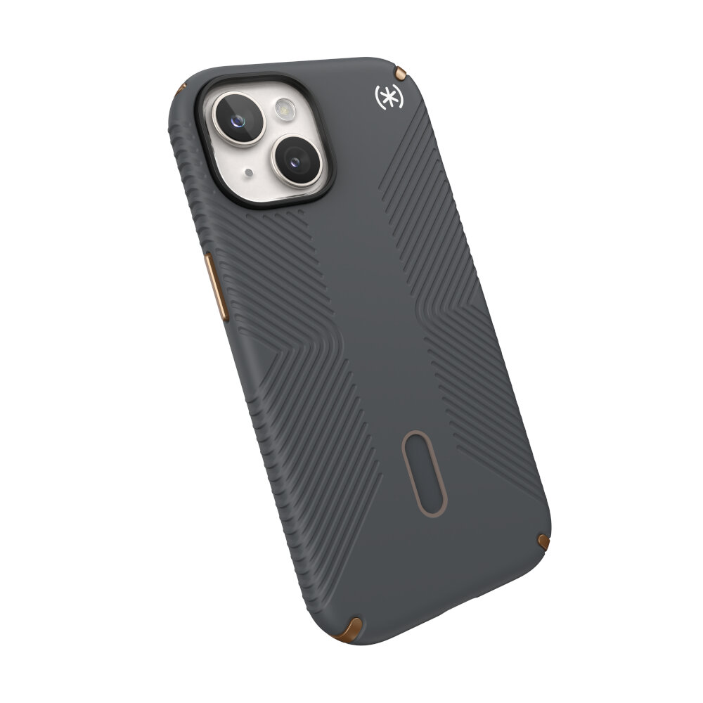 Funda Speck Presidio2 Grip iPhone 15 Magsafe Clicklock Gris Bronce    