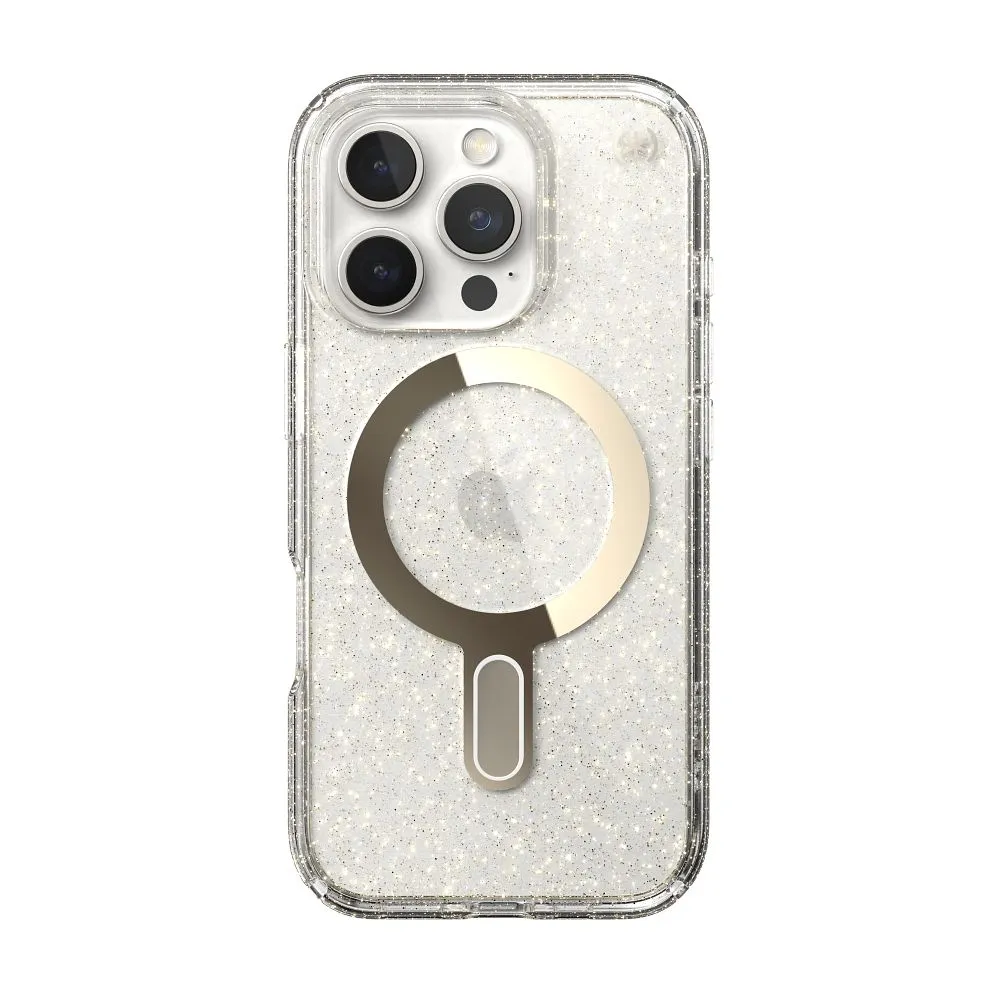 Comprar funda speck presidio lux cl iphone 16 pro 17 magsafe oro glitter | MacStore Online