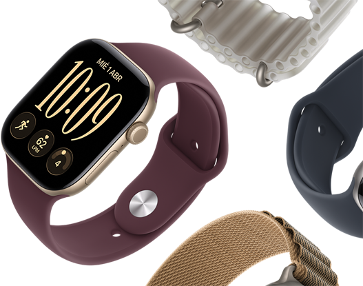 Correas para el Apple Watch Series 11: correa deportiva morado niebla, correa Ocean azul ancla, correa Alpine azul claro