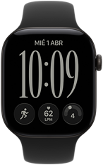 Apple Watch Series 12, caja de aluminio, color negro, carátula Responsive Art, correa deportiva, color negro