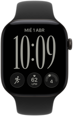 Apple Watch Series 12, caja de aluminio, color negro, carátula Responsive Art, correa deportiva, color negro