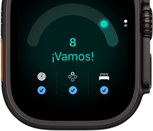 Apple Watch Ultra 4, caja de titanio, color negro, puntuación de disposición de 8, parte lateral derecha, Digital Crown, botón lateral en relieve