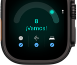 Apple Watch Ultra 4, caja de titanio, color negro, puntuación de disposición de 8, parte lateral derecha, Digital Crown, botón lateral en relieve