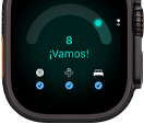 Apple Watch Ultra 4, caja de titanio, color negro, puntuación de disposición de 8, parte lateral derecha, Digital Crown, botón lateral en relieve