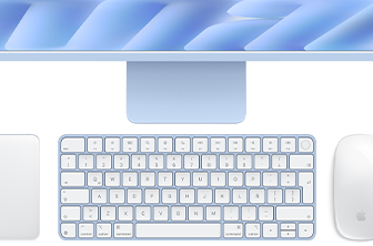 Magic Keyboard con Touch ID, color azul, Magic Trackpad y Magic Mouse
