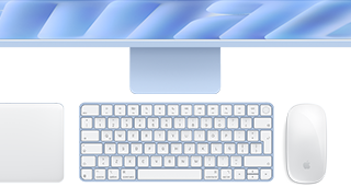 Magic Keyboard con Touch ID, color azul, Magic Trackpad y Magic Mouse