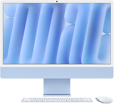 iMac, parte frontal, color azul