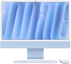 iMac, parte frontal, color azul
