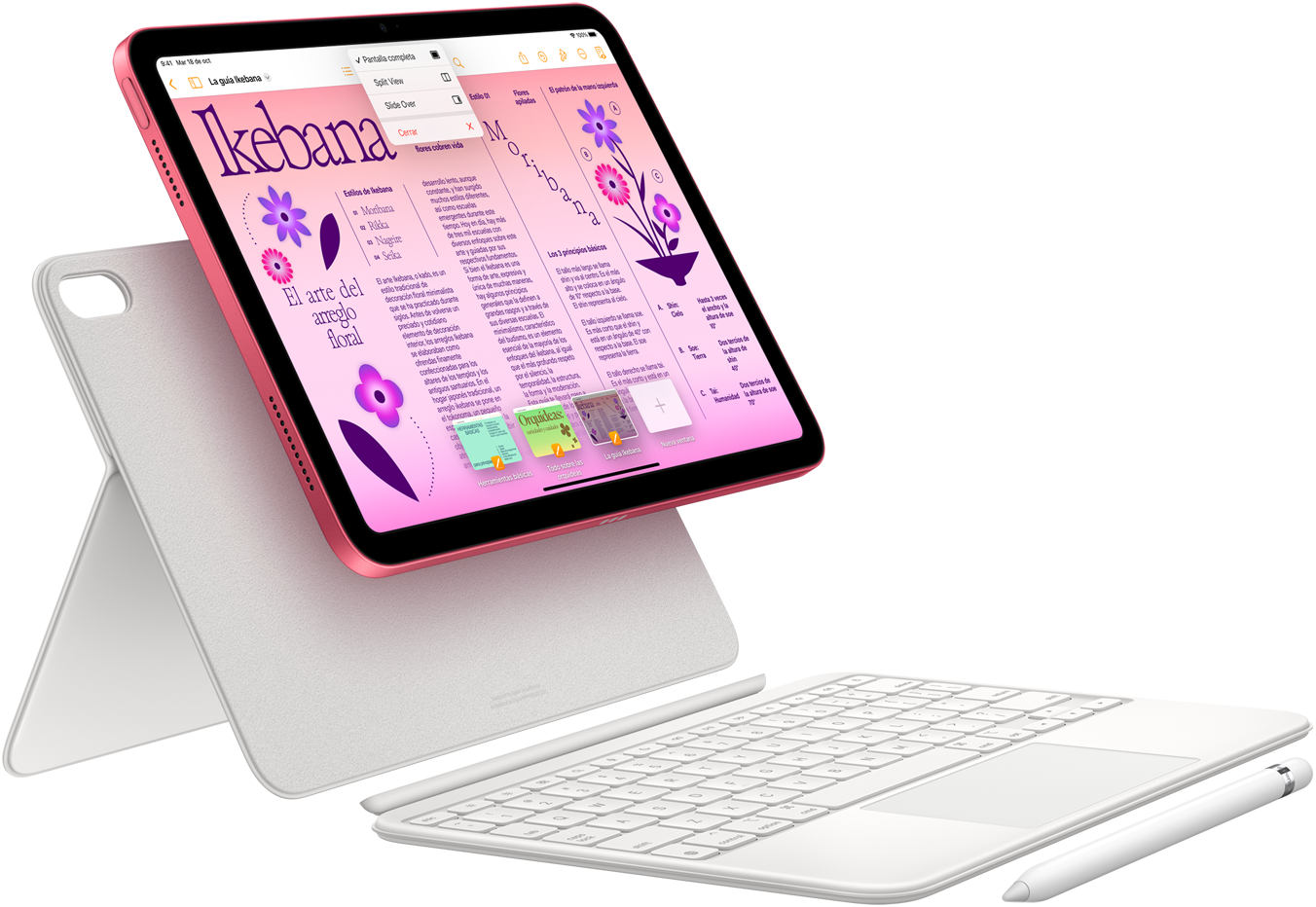 Imagen del iPad, el Magic Keyboard Folio y el Apple Pencil.