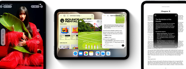 Vista frontal de varios dispositivos iPad mini que muestran distintas apps