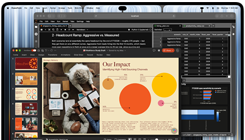 MacBook Pro con pantalla PROLED XDR, negro espacial, la pantalla muestra una presentación siendo creada en Microsoft PowerPoint usando JupyterLab y Terminal para generar contenido