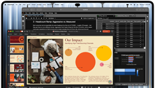 MacBook Pro con pantalla PROLED XDR, negro espacial, la pantalla muestra una presentación siendo creada en Microsoft PowerPoint usando JupyterLab y Terminal para generar contenido