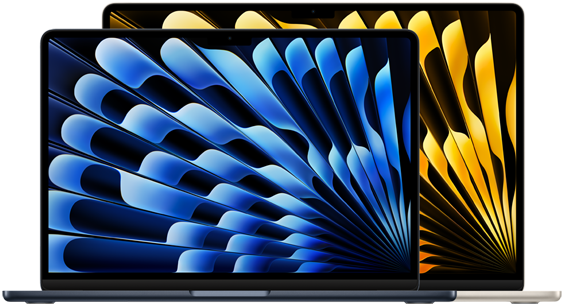 Modelos de 13 y 15 pulgadas de la MacBook Air de frente