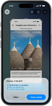 iPhone 17 Pro, captura de pantalla de un evento y una ventana emergente inteligente de Calendario con detalles que se completan automáticamente